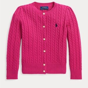 Ralph Lauren Fuchsia Cable Knit Cardigan